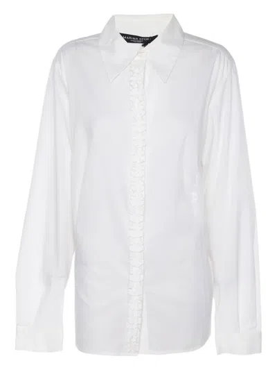 Pre-owned Marina Rinaldi Long-sleeved Cotton Shirt In White