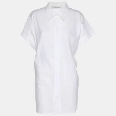 Pre-owned Marina Rinaldi White Cotton Button Front Sleeveless Shirt M