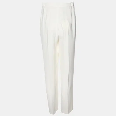 Marina Rinaldi White Jersey Wide Leg Trousers