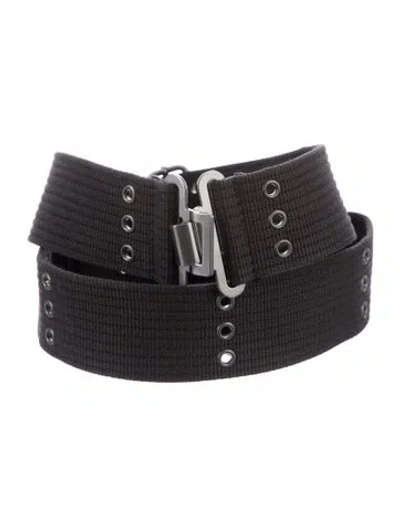Pre-owned Marina Rinaldi Wide Canvas Belt In Black