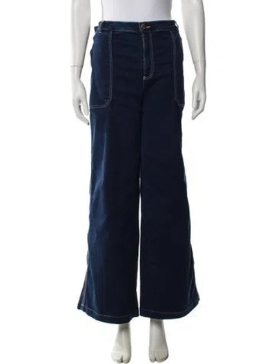 Pre-owned Marina Rinaldi Wide Leg Pants In Blue
