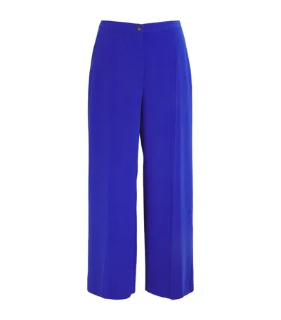 Marina Rinaldi Wide-leg Tailored Trousers In Blue