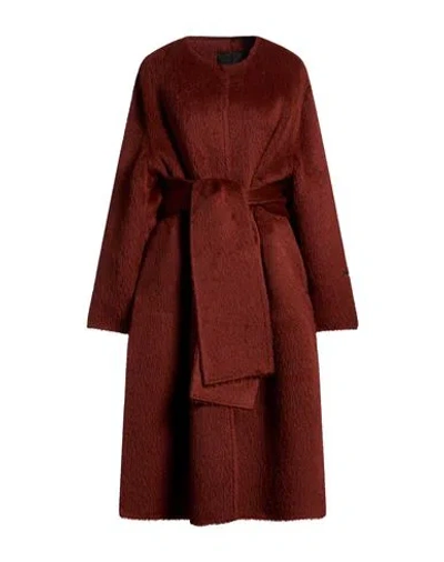 Marina Rinaldi Woman Coat Brown Size 12 Alpaca Wool, Wool