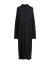 Marina Rinaldi Woman Midi Dress Black Size Xl Acrylic, Virgin Wool In Black