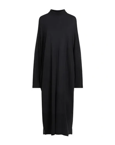 Marina Rinaldi Woman Midi Dress Black Size Xl Acrylic, Virgin Wool