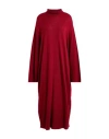 Marina Rinaldi Woman Midi Dress Burgundy Size L Acrylic, Virgin Wool In Red