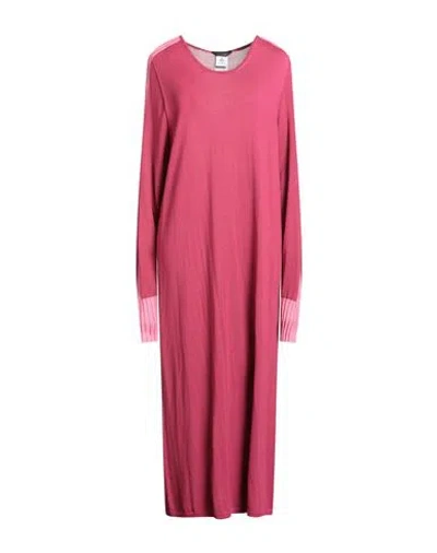 Marina Rinaldi Woman Midi Dress Garnet Size 8 Acrylic, Virgin Wool In Pink