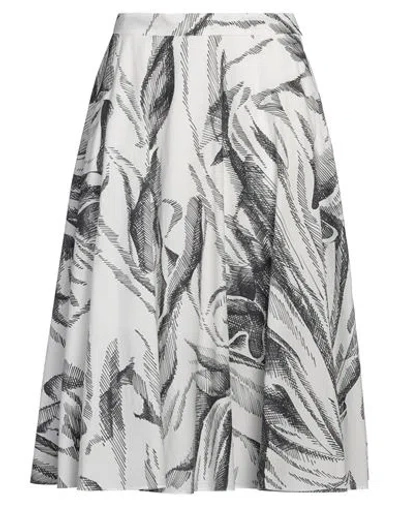 Marina Rinaldi Woman Midi Skirt White Size 14 Cotton