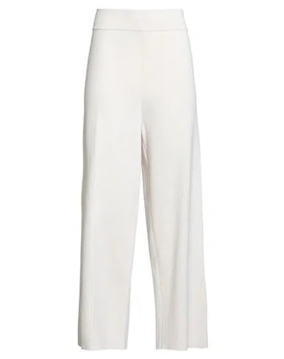 Marina Rinaldi Woman Pants Ivory Size L Viscose, Polyamide, Elastane In White