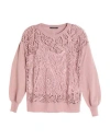 Marina Rinaldi Woman Sweater Antique Rose Size Xl Acrylic, Wool, Polyester, Polyamide In Pink