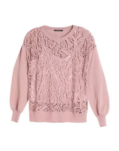 Marina Rinaldi Woman Sweater Antique Rose Size Xl Acrylic, Wool, Polyester, Polyamide In Pink