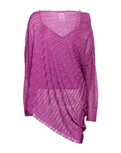 Marina Rinaldi Woman Sweater Mauve Size 8 Viscose, Metallic Fiber, Polyester In Purple