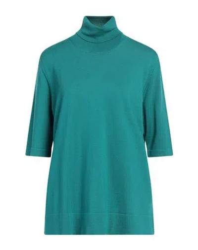 Marina Rinaldi Woman Turtleneck Emerald Green Size L Virgin Wool