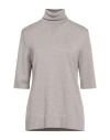 Marina Rinaldi Woman Turtleneck Grey Size L Virgin Wool In Gray