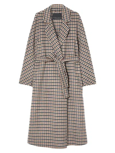 Marina Rinaldi Women's Chequered Double Faced Wool Coat