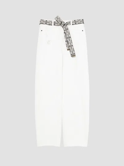 Marina Rinaldi Women's Cotton Bull Barrel Leg Trousers In Silver