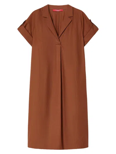 Marina Rinaldi Women's Cotton Poplin Dress In Brown