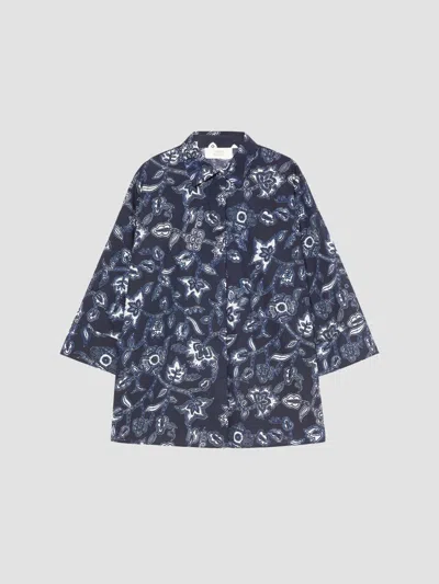 Marina Rinaldi Women's Cotton Poplin Shirt In Blue