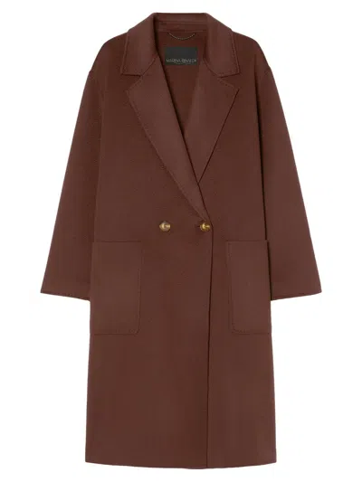 Marina Rinaldi Women's Double Sided Wool Coat In Burgundy