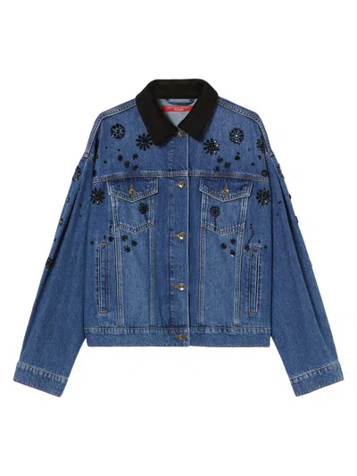 Marina Rinaldi Women's Embroidered Denim Jacket