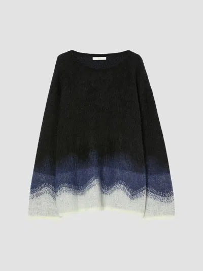 Marina Rinaldi Women's Jacquard Mohair Sweater In Black White