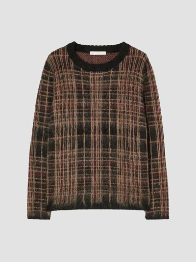 Marina Rinaldi Mrntesoro Jacquard Knit Sweater In Brown