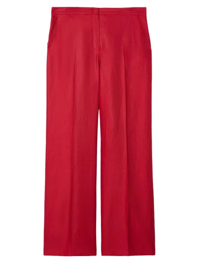 Marina Rinaldi Women's Linen Trousers In Red