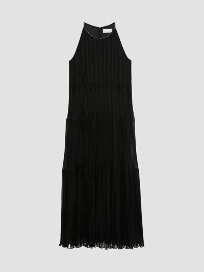 Marina Rinaldi Women's Long Pleated Georgette Dress In Black