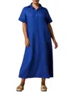MARINA RINALDI WOMEN'S NEGELIA LINEN-BLEND POLO MAXI DRESS