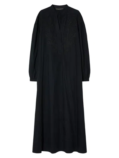 Marina Rinaldi Women's Organic Cotton Poplin Dress In Black