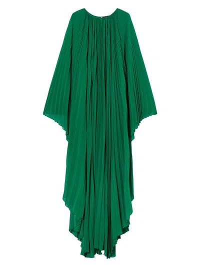 Marina Rinaldi Women's Pleated Crepe Georgette Dress In Green
