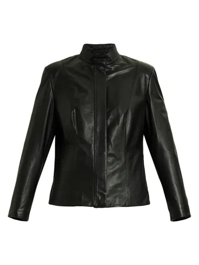 Marina Rinaldi Women's Plus Rivetto Mix Media Jacket In Black