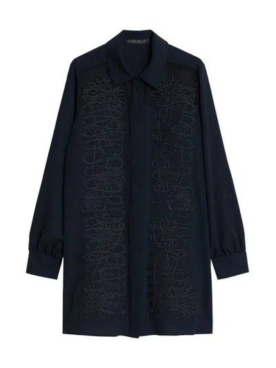 Marina Rinaldi Women's Plus Zambra Embroidered Tunic In Midnight Blue