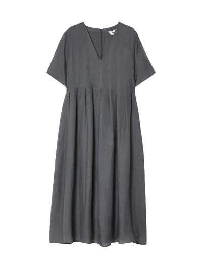 Marina Rinaldi Women's Ramie Twill Dress In Gray