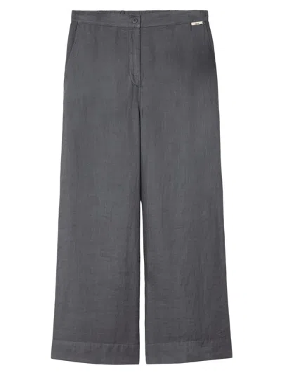 Marina Rinaldi Women's Ramie Twill Trousers In Gray