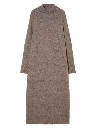 Marina Rinaldi Women's Rhinestone Adorned Knit Dress In Brown