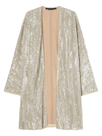 Marina Rinaldi Women's Sequin Duster Coat In Sand