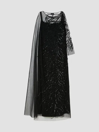Marina Rinaldi Women's Tulle Dress With Embroidery In Black