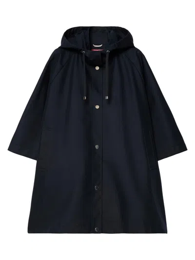 Marina Rinaldi Women's Water Repellent Twill Cape In Blue