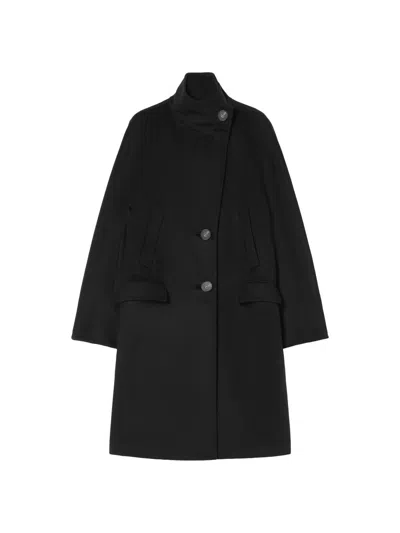 Marina Rinaldi Women's Wool Broadcloth Coat In Black
