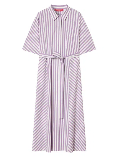 Marina Rinaldi Women's Yarn Dyed Poplin Dress In Purple