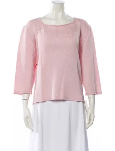 Pre-owned Marina Rinaldi Wool Bateau Neckline Sweater In Pink