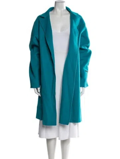 Pre-owned Marina Rinaldi Wool Coat W/ Tags In Blue