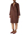 Marina Rinaldi Wool Double Breasted Coat In Burgundy