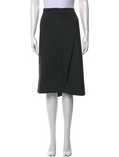 Pre-owned Marina Rinaldi Wool Knee-length Skirt In Black