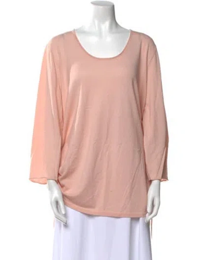 Pre-owned Marina Rinaldi Wool Scoop Neck Sweatshirt In Pink