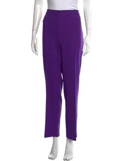 Pre-owned Marina Rinaldi Wool Straight Leg Pants In Purple