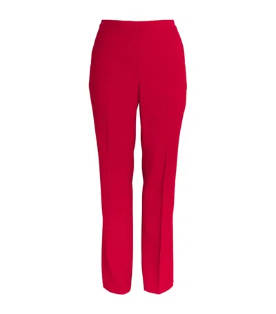 Marina Rinaldi Wool Straight Trousers In Red