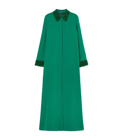 Marina Rinaldi X Dima Ayad Uranio Maxi Shirt Dress In Green