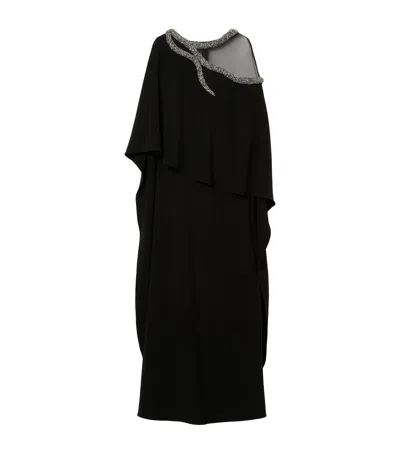 Marina Rinaldi X Tony Ward Embellished-neck Maxi Dress In Black